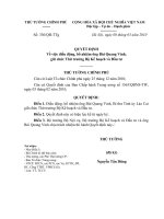 Quyết định số 330 QĐ-TTG - Về việc điều động, bổ nhiệm ông Bùi Quang Vinh giữ chức Thứ trưởng Bộ Kế hoạch và Đầu tư