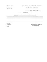 Mẫu tờ trình - Mẫu tờ trình phổ biến