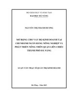 Mở rộng cho vay hộ kinh doanh tại chi nhánh ngân hàng nông nghiệp và phát triển nông thôn quận Liên Chiểu - thành phố Đà Nẵng