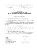 Quyết định số 1459 QĐ-TTG - Về việc bổ nhiệm ông Hoàng Văn Thắng giữ chức Thứ trưởng Bộ Nông nghiệp và Phát triển nông thôn