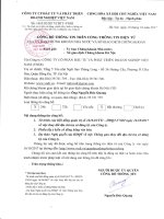 Công ty cổ phần đầu tư và phát triển doanh nghiệp Việt Nam | Tin tức Cổ Đông 10.1.3. CBTT