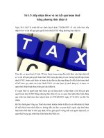 tu 1 5 tiep nhan ho so va tra ket qua hoan thue bang phuong thuc dien tu