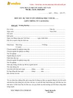 mau don xin du thi lien thong len dai hoc tu cao dang