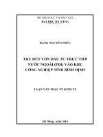 Thu hút vốn đầu tư trực tiếp nước ngoài (FDI) vào khu vực công nghiệp Tỉnh Bình Định