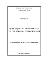 Quản trị thành tích nhân viên tại cục Hải quan Tỉnh Quảng Nam.