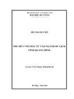 Thu hút vốn đầu tư vào ngành du lịch Tỉnh Quảng Bình