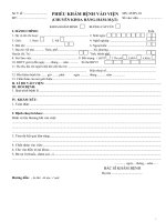 mau phieu kham benh vao vien chuyen khoa rang ham mat