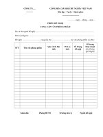 phieu de nghi cung cap van phong pham