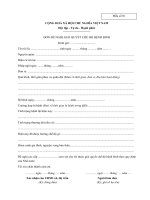 mau don de nghi giai quyet che do benh binh