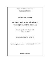Quản lý nhà nước về đất đai trên địa bàn Tỉnh Đăk Lăk