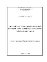 Quản trị lực lượng bán hàng điện tử điện lạnh công ty TNHH LG ELECTRONICS Việt Nam Miền Trung