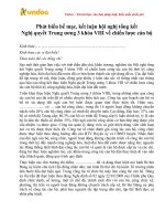 bai phat bieu be mac ket luan hoi nghi tong ket nghi quyet trung uong 3 khoa VIII ve chien luoc can bo