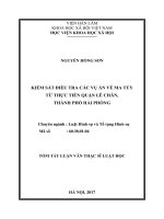 Kiểm sát điều tra các vụ án về ma túy từ thực tiễn quận Lê Chân, thành phố Hải Phòng (tt)