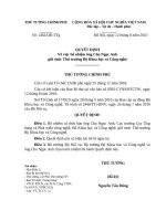 Quyết định số 1462 QĐ-TTG của Thủ tướng Chính phủ - Về việc bổ nhiệm ông Chu Ngọc Anh giữ chức Thứ trưởng Bộ Khoa học và Công nghệ