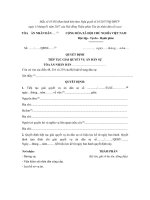 mau quyet dinh tiep tuc giai quyet vu an dan su