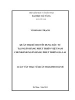 Quản trị rủi ro tín dụng đầu tư tại ngân hàng phát triển Việt Nam chi nhánh ngân hàng phát triển Gia Lai.