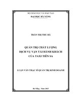 Quản trị chất lượng dịch vụ vận tải hành khách của taxi Tiên Sa