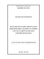 Quản trị chất lượng dịch vụ giao nhận hàng hóa tại công ty cổ phần vận tải và thuê tàu Đà Nẵng (Vietfracht DaNang).