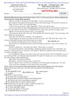 [DeThiThu.Net]De thi thu mon Anh 2018 THPT Thanh Hoa dap an chi tiet