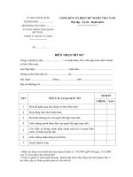Mẫu biên nhận hồ sơ - Biên nhận hồ sơ bien nhan ho so