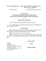 Quyết định số 331 QĐ-TTG - Về việc điều động, bổ nhiệm ông Nguyễn Minh Quang giữ chức Thứ trưởng Bộ Nông nghiệp và Phát triển nông thôn