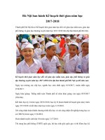 ha noi ban hanh ke hoach thoi gian nam hoc 2017 2018