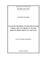 Ứng dụng mô hình cân đối liên ngành kinh tế trọng điểm của Việt Nam.