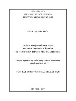 Trách nhiệm hành chính trong lĩnh vực văn hóa từ thực tiễn thành phố hồ chí minh (tt) 