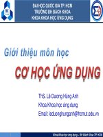 Bài giảng Cơ học Ứng dụng ThS. Lê Dương Hùng Anh ĐH Bách Khoa TPHCM