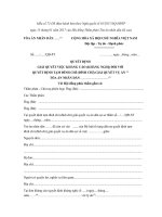 Mẫu số 72-DS: Quyết định giải quyết việc kháng cáo, kháng nghị đối với quyết định tạm đình chỉ giải quyết vụ án - Ban hành theo Nghị quyết 01 2017 NQ-HĐTP mau so 72 ds