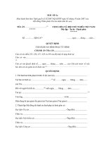 mau so 1a quyet dinh thi hanh an hinh phat tu hinh