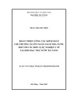 Hoàn thiện công tác kiểm soát chi thường xuyên ngân sách nhà nước đối với các đơn vị sự nghiệp y tế tại kho bạc nhà nước Đà Nẵng