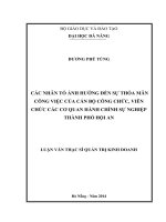 Các nhân tố ảnh hưởng đến sự thoả mãn công việc của cán bộ công chức, viên chức các cơ quan hành chính sự nghiệp thành phố Hội An.