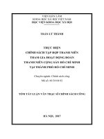 Thực hiện chính sách tập hợp thanh niên tham gia hoạt động Đoàn Thanh niên Cộng sản Hồ Chí Minh tại thành phố Hồ Chí Minh