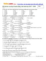 bo de thi thu vao lop 10 mon tieng anh nam hoc 2017 2018 co dap an so 2