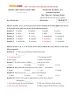 de thi thu dai hoc mon tieng anh nam 2011 truong thpt chuyen le quy don lan 2