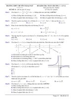 [toanmath.com]   Đề kiểm tra 1 tiết Giải tích 12 chương 1 (Hàm số) trường THPT chuyên Ngoại Ngữ – Hà Nội