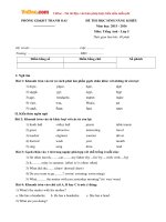 de thi hoc sinh nang khieu mon tieng anh lop 5 huyen thanh oai ha noi nam hoc 2015 2016