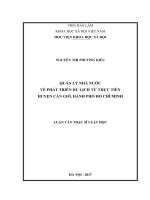 Quản lý nhà nước về phát triển du lịch  Từ thực tiễn huyện Cần Giờ, Thành phố Hồ Chí Minh (LV thạc sĩ)