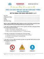 de thi an toan giao thong cho nu cuoi tre tho danh cho giao vien