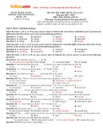 de thi thu thpt quoc gia nam 2016 mon tieng anh truong thpt ngo si lien bac giang lan 3