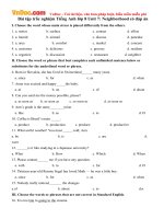 bai tap trac nghiem tieng anh lop 8 unit 7 neighborhood co dap an