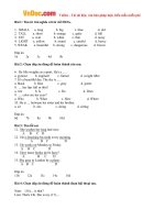 bai tap trac nghiem tieng anh lop 6 unit 9 the body test 1 co dap an