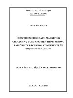 Hoàn thiện chính sách marketing cho dịch vụ cung ứng điện thoại di động tại công ty Bách Khoa computer trên thị trường Đà Nẵng