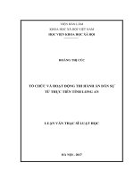 Tổ chức và hoạt động thi hành án dân sự từ thực tiễn tỉnh Long An