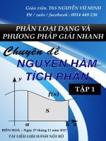 Phân loại dạng và phương pháp giải nhanh nguyên hàm – tích phân – Nguyễn Vũ Minh (Tập 1)