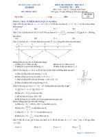 [toanmath.com]   Đề kiểm tra định kỳ Giải tích 12 chương 1 (Hàm số) trường THPT Vinh Lộc – TT. Huế