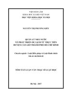 Quản lý nhà nước về phát triển du lịch  Từ thực tiễn huyện Cần Giờ, Thành phố Hồ Chí Minh (tt)