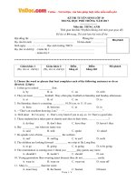 de thi vao lop 10 mon tieng anh nam hoc 2017 2018