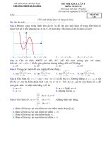 [toanmath.com] Đề thi khảo sát chất lượng lần 1 môn Toán 12 trường THPT Xuân Hòa – Vĩnh Phúc